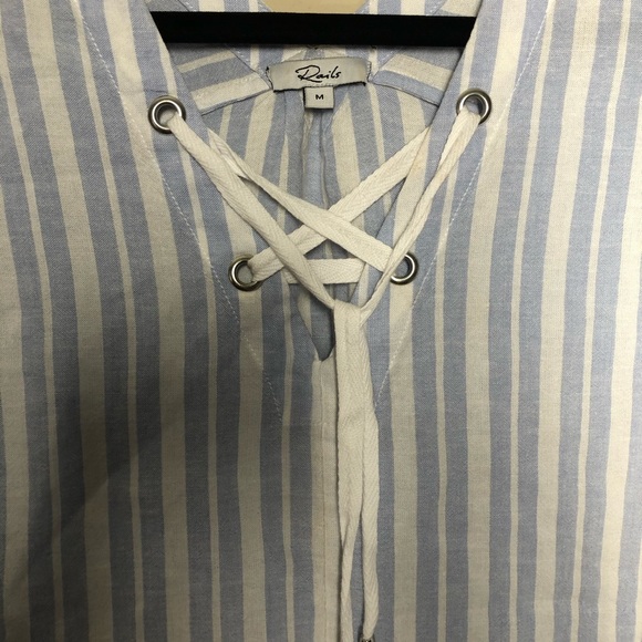RAILS JERI BLUE WHITE HOLLAND STRIPES SHIRT SIZE M - Picture 5 of 6